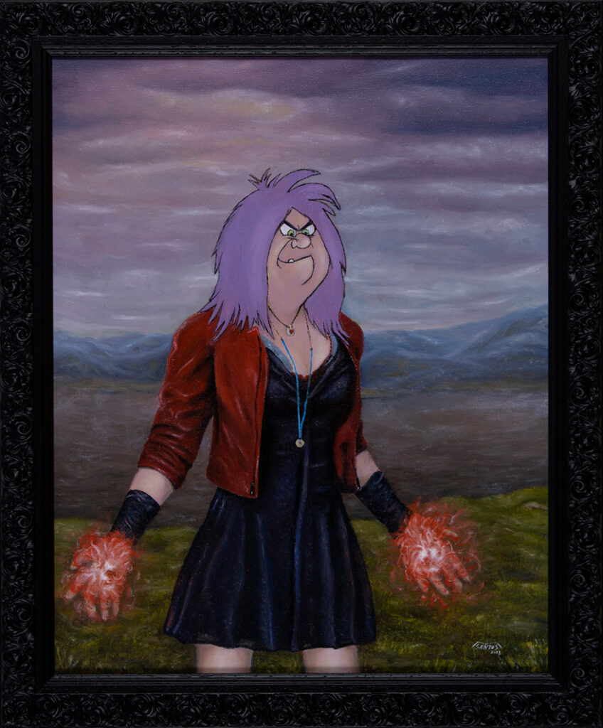 Quadro a óleo com a união da Scarlet Witch com Madam Mim. Marco Santos