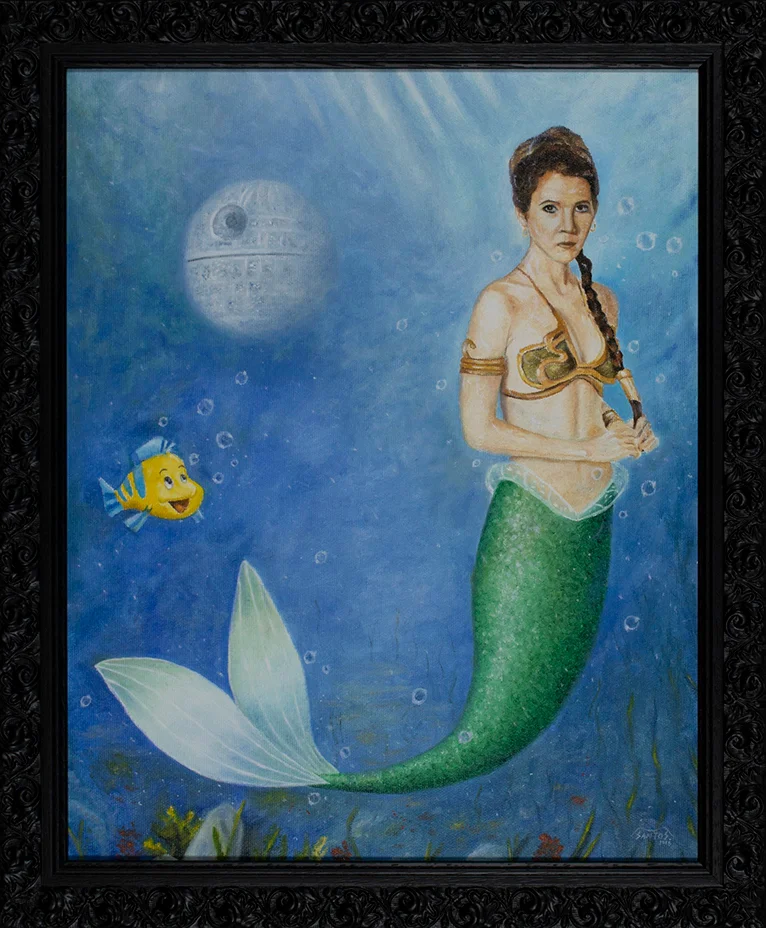 The Leia Mermaid, pintura a óleo original de Marco Santos