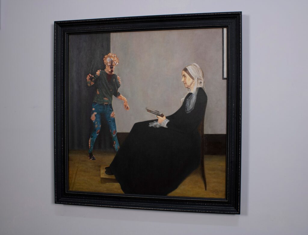Painting based on Arrangement in Grey and Black No. 1, best known under its colloquial name Whistler's Mother by James Whistler with a Clicker from The last of us