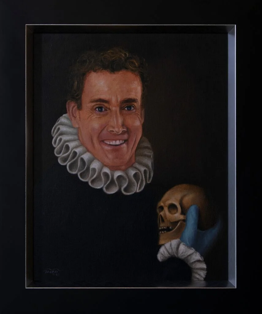 Obra de arte pop inspirada en Portrait of a Physician de Fede Galizia con Dr. Cox de Scrubs. Pintura original de Marco Santos.