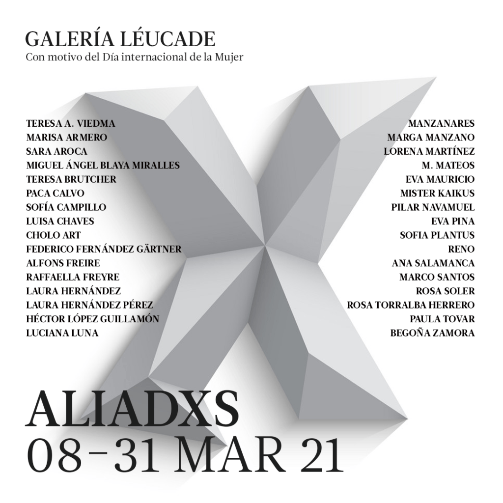 Exhibition poster: Aliadxs at galeria léucade, Murcia, Spain