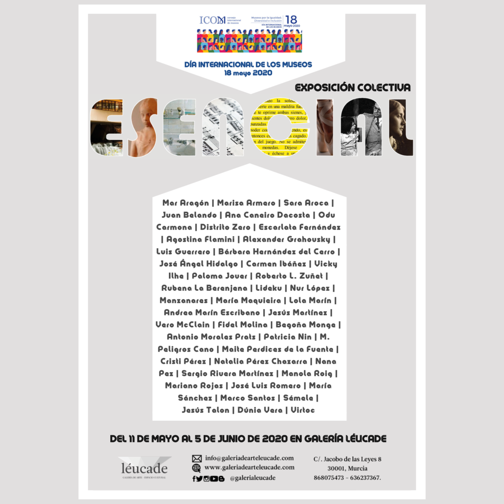 Exhibition poster: Esencial at galeria léucade, Murcia