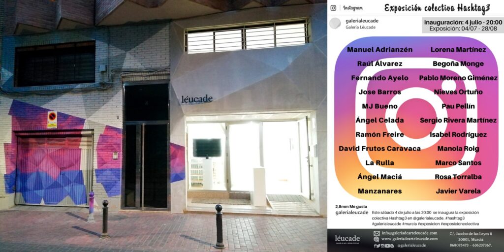 Exhibition poster: Hashtag3 at galeria léucade, Murcia, Spain