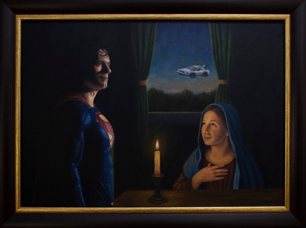 Arte pop de reinterpretação da anunciação, obra original de Marco Santos á venda