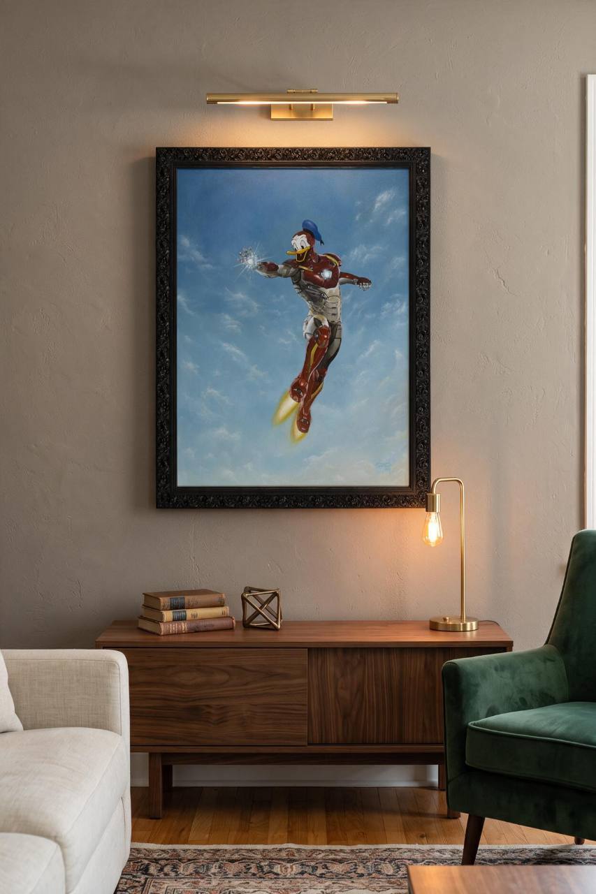 Iron Duck displayed in a contemporary living room visualization