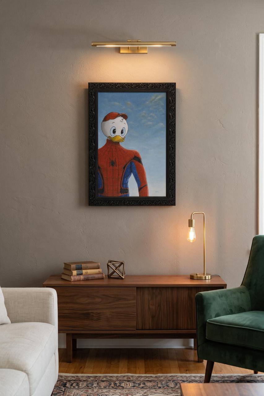 Spider-Duck displayed in a contemporary living room visualization