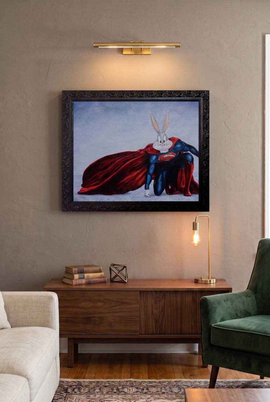 Bunny of Steel displayed in a contemporary living room visualization