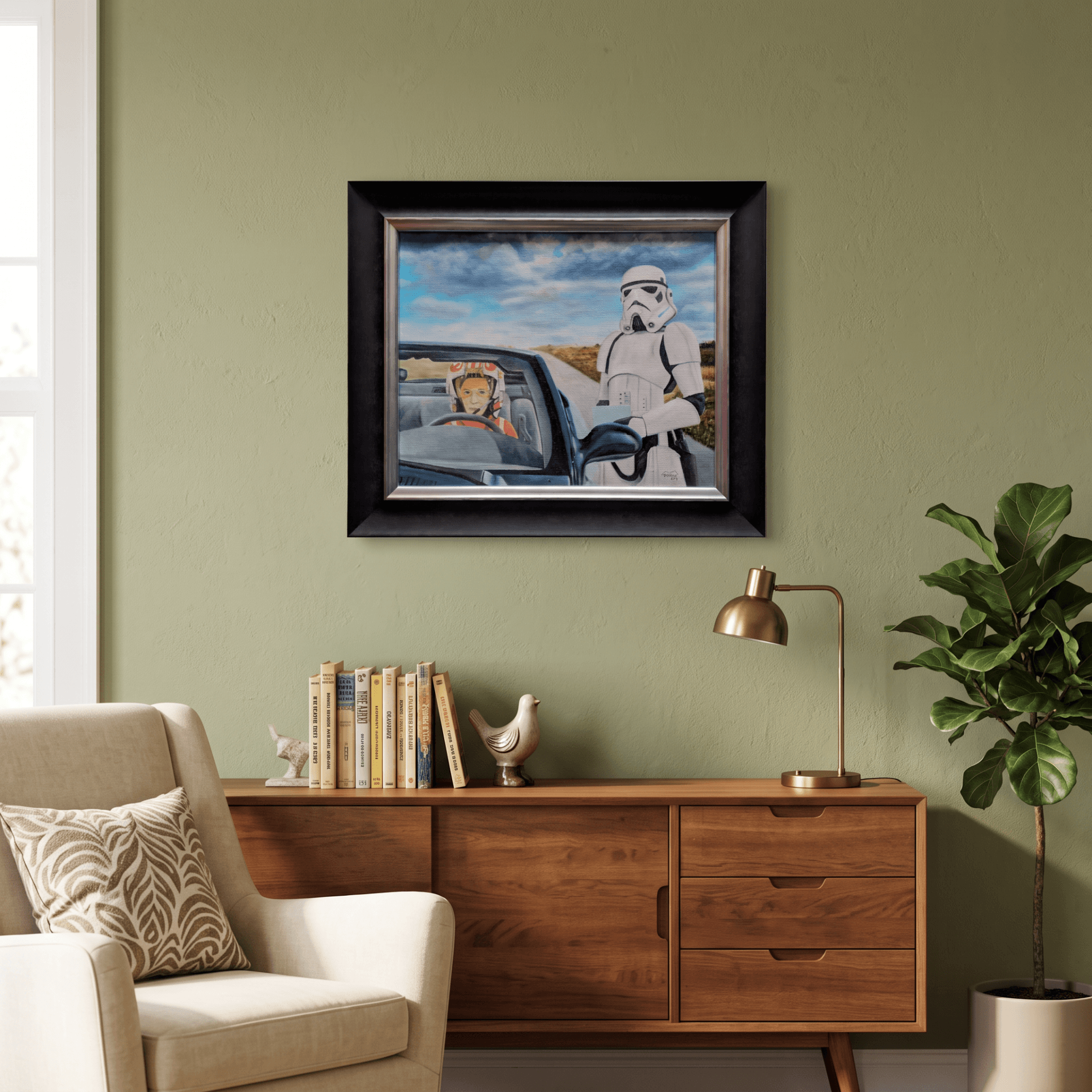 Cosplay Wars displayed in a contemporary living room visualization