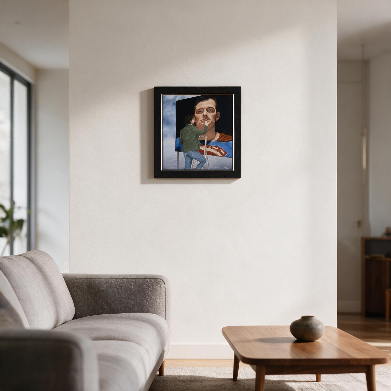 Moustache of Justice displayed in a contemporary living room visualization
