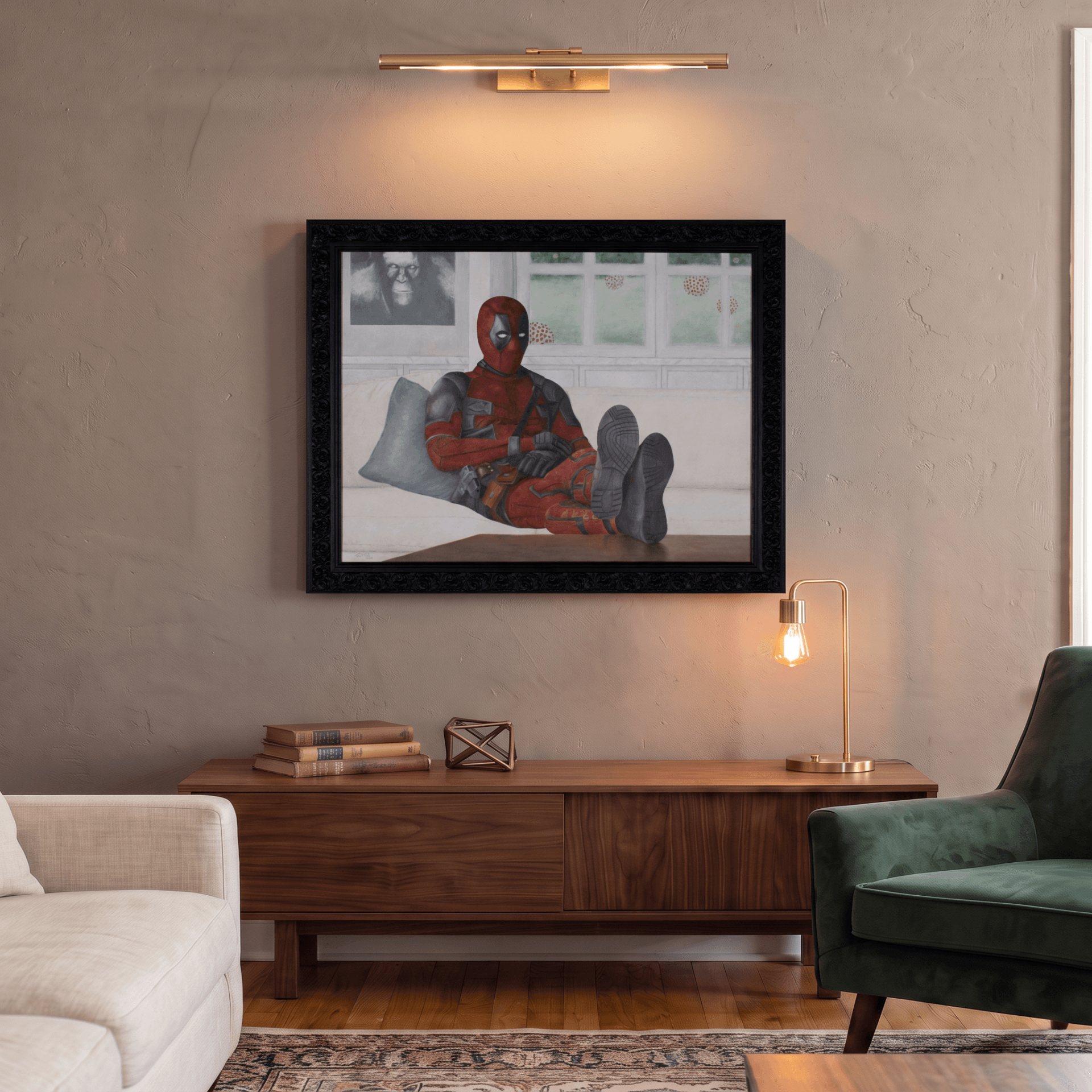 Quarantine Hero displayed in a contemporary living room visualization