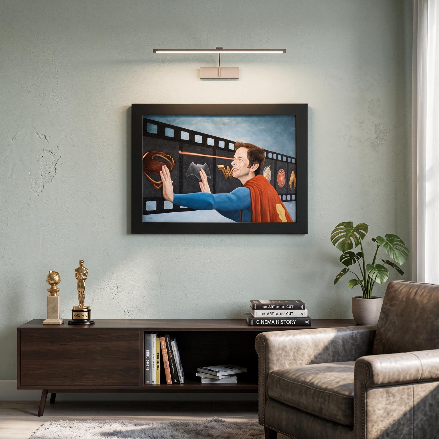 Release the Snyder Cut displayed in a contemporary living room visualization