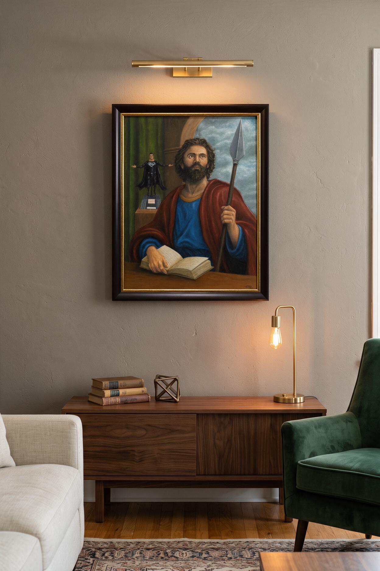 Visualização de uma sala contemporânea com a obra Saint Jude Thaddeus and the Figure of Hope